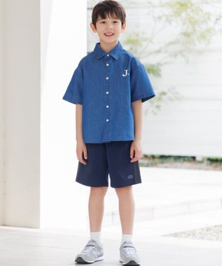J.PRESS KIDS 【140-170cm】4.5オンス TC デニム 半袖シャツ ネイビー系