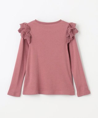 ANY KIDS 袖 レース ガーリー Ｔシャツ ローズピンク