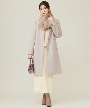 ANY SIS フェイクファー ティペット ベージュ