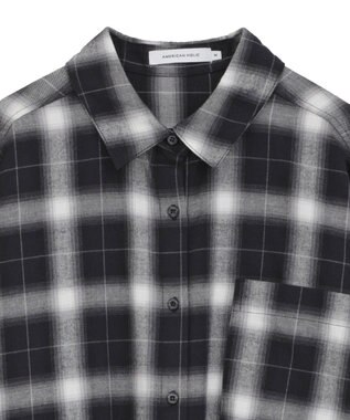 AMERICAN HOLIC ビエラ起毛チェックシャツ Black