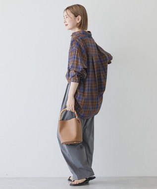 AMERICAN HOLIC ビエラ起毛チェックシャツ パープル