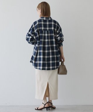 AMERICAN HOLIC ビエラ起毛チェックシャツ ネイビー