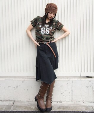 WEGO キーネックサイドレースアップちびT 柄5