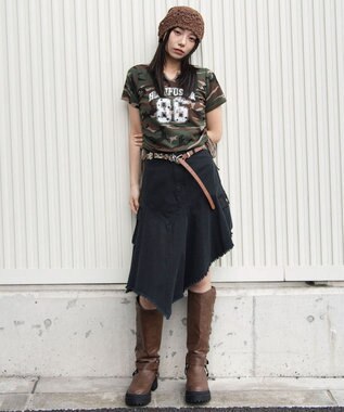 WEGO キーネックサイドレースアップちびT 柄5