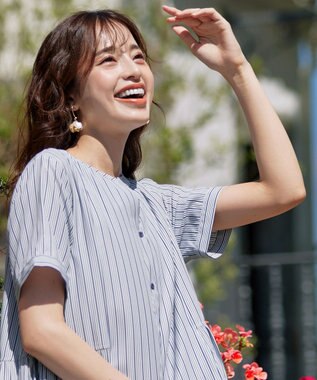 Tiaclasse 【洗える】サイドタックスキッパーシャツワンピース ネイビー