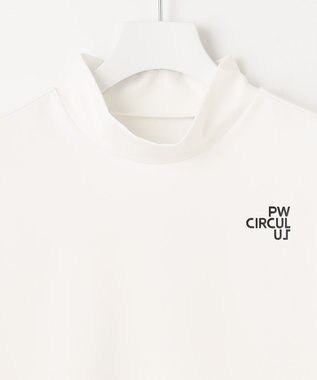 PW CIRCULUS 【MEN】【ストレッチ】バック アニマルプリント ロゴ モックネック シャツ ホワイト系