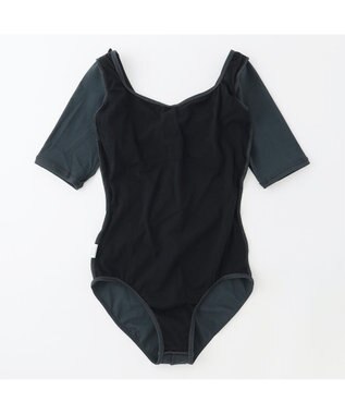 Chacott 5分袖レオタード ボトルグリーン