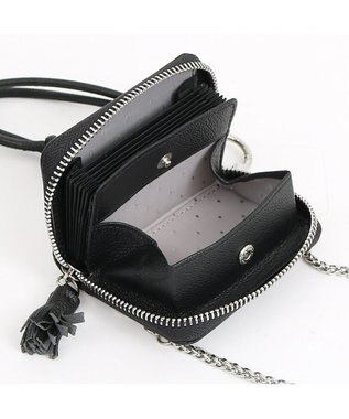 UNBILLION ペルケ perche / マルチスタッズジャバラチャームウォレットショルダー ブラック