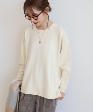 AMERICAN HOLIC バイパチラグランニットプルオーバー Ivory