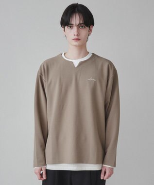 WEGO 【2点SET】アンサンブルキーネックプルオーバー ベージュ