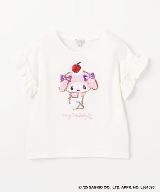 ANY KIDS 【any FAM ×サンリオキャラクターズ】ミラクルスパンコール Tシャツ マイメロディ×オフホワイト
