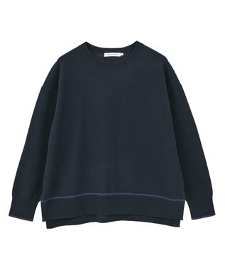 AMERICAN HOLIC バイカラークルーネックニットプルオーバー Navy