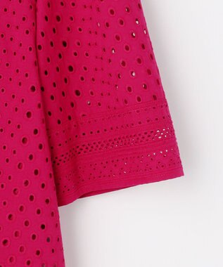 組曲 【先行予約】エンブロイダリーレース5分袖 ブラウス チェリーローズ系