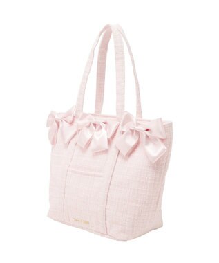 Maison de FLEUR ツイードボリュームリボントートバッグ Pink