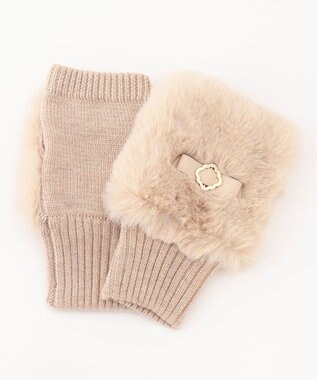 TOCCA KNIT FUR HANDWARMER 手袋 ベージュ系