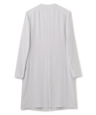 BEIGE， 【L-size】CINDY / ノーカラーロングジャケット Ice blue × White