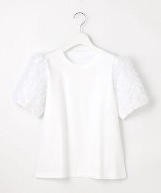 Feroux チュールスリーブ Tシャツ ホワイト系