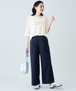 ANY 7daysデイリータックワイドパンツ ネイビー系