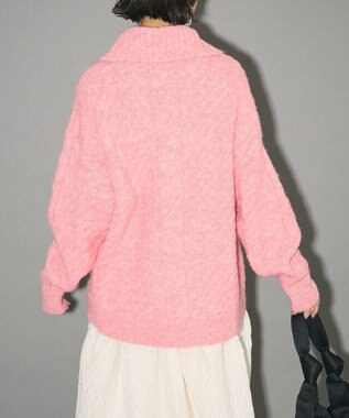 Green Parks ケーブル編みハイネックニット Pink