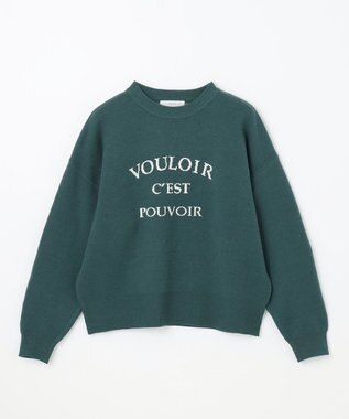 ANY しあわせタッチメッセージニット グリーン