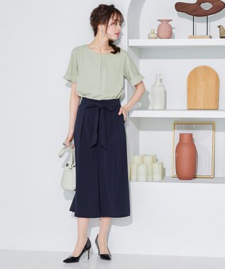 Tiaclasse 【新色追加・洗える】体型カバーも叶うレーススリーブブラウス ミント