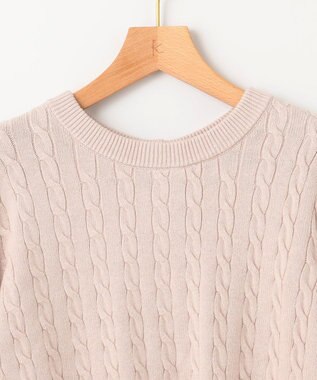組曲 L 【前後着用可】コットンカシミヤ混2WAYケーブル ニット ピンクベージュ系