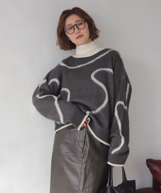 WEGO 【2025年秋冬新作】リブタートルニット ホワイト