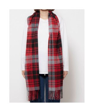 UNBILLION カシュネ cache nez / 静電チェック柄ストール レッド