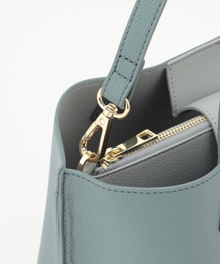 LA BAGAGERIE 【MONICA】バイカラーミディトートバッグ ダークブルー