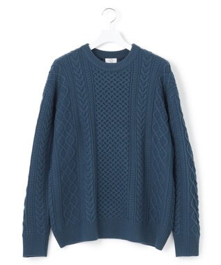 J.PRESS YORK STREET 【UNISEX】アランケーブルニット ダークグリーン系