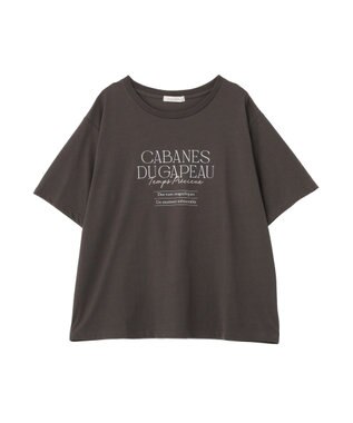 Green Parks 【適ON】多段きれい目ロゴＴシャツ Charcoal Gray