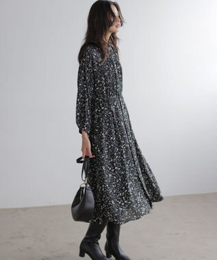 組曲 L プティフラワープリント ワンピース ブラック系5
