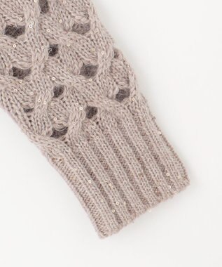 自由区 【カトリエムブーケ】Paillette mix スパンコールプルオーバーニット ベージュ