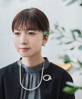 Pisceans コットンパール&フィガロチェーンネックレス マットゴールド