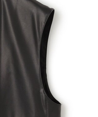 ICB フェイクレザー ベスト ブラック系