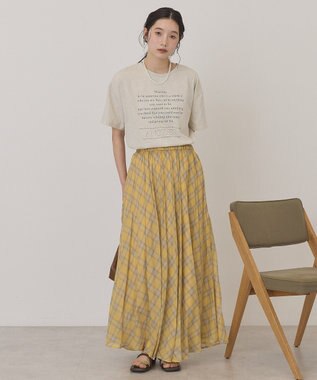 AMERICAN HOLIC 【選べる丈】チェックシアープリーツスカート Yellow