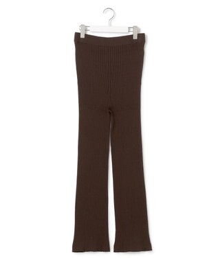 23区 L 【SLOW/一部店舗限定】ホールガーメント リブニット パンツ ダークブラウン系