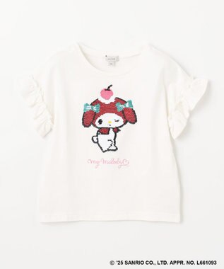 ANY KIDS 【any FAM ×サンリオキャラクターズ】ミラクルスパンコール Tシャツ マイメロディ×オフホワイト