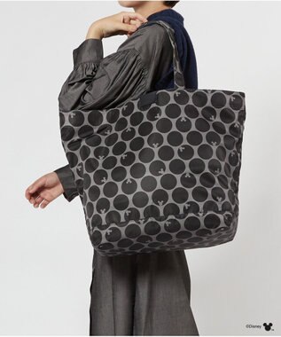 Y'SACCS 【Disney Collection】シルエットプリントトートバッグ　Lサイズ グレー