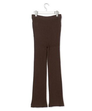 23区 L 【SLOW/一部店舗限定】ホールガーメント リブニット パンツ ダークブラウン系