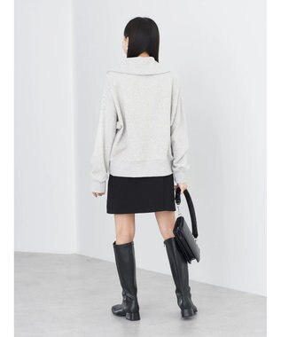 earth music&ecology ハーフＺＩＰスウェット Light Gray Mixture