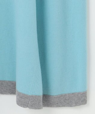 自由区 【洗える】セミウーステッドウールニット ワンピース メンソール×ライトグレー