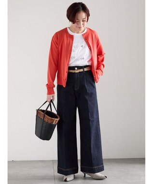 Te chichi ラインストーンサークルロゴTシャツ オフホワイト