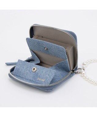 UNBILLION ペルケ perche / パール調ストラップ・ジャバラカードウォレット シルバー