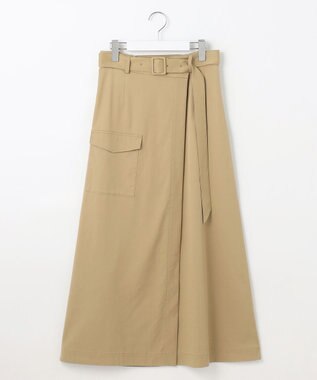 自由区 【カタログ掲載・接触冷感・UVカット・洗える】デニムライクボトムフレア スカート ベージュ