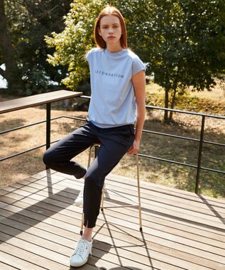 23区GOLF 【23Fondation/WOMEN】フレンチスリーブ ロゴトップス サックスブルー系