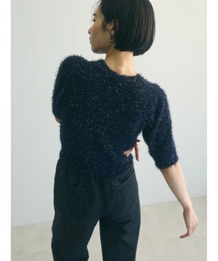 Green Parks ａ．ラメシャギーニットプルオーバー Navy