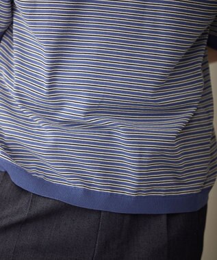 UNFILO MENS FINE MOVE クルーネック ニット [24年春夏商品] ブルーボーダー