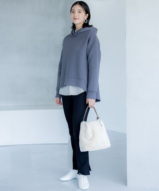 組曲 ダンボールジャージーバックフリル パーカー グレー系