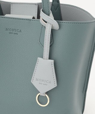 LA BAGAGERIE 【MONICA】バイカラーミディトートバッグ ダークブルー